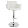 Lumisource Stout Adjustable Swivel Barstool and White Faux Leather BS-TW-STOUT W